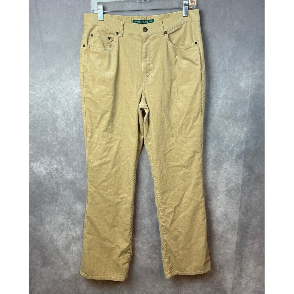 Lauren Ralph Lauren Pants Womens Size 8 Tan Corduroy Straight Leg Cotton Stretch